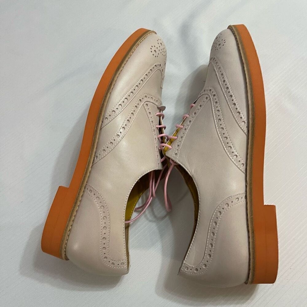 T&F Slack Shoemakers Pale Pink Oxford Shoes Size 38 1/2 - Picture 8 of 9